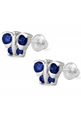 terrific itty-bitty sapphire kids birthstone earrings